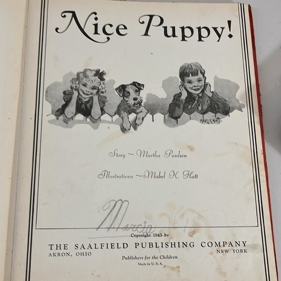 Nice Puppy by Martha Paulson copyright 1943 Children's Book - Picture 5 of 12